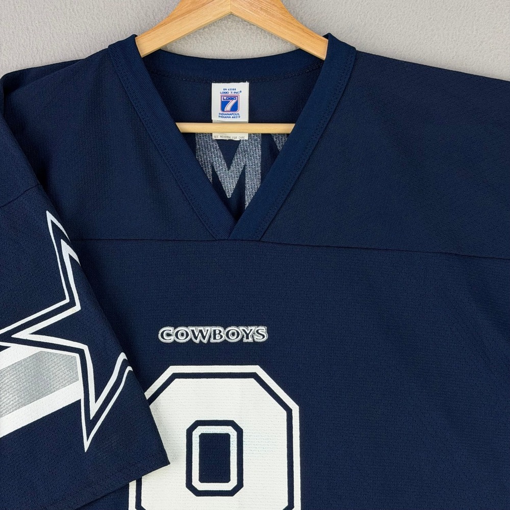 Vintage Troy Aikman Dallas Cowboys NFL Jersey Mens Large Logo 7 Mesh No.8 USA
